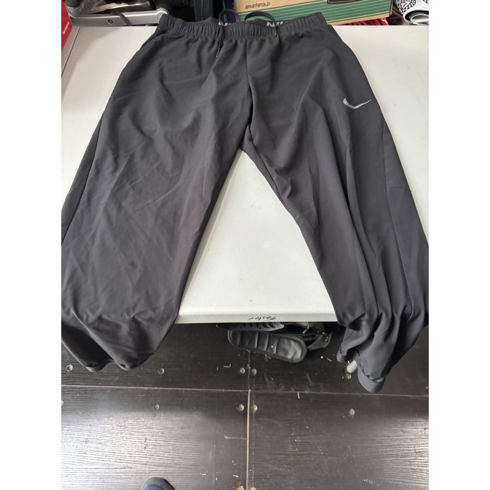 Nike Running Leggings Women's L Black Dri-Fit Mid Rise Pants Workout Cuffed